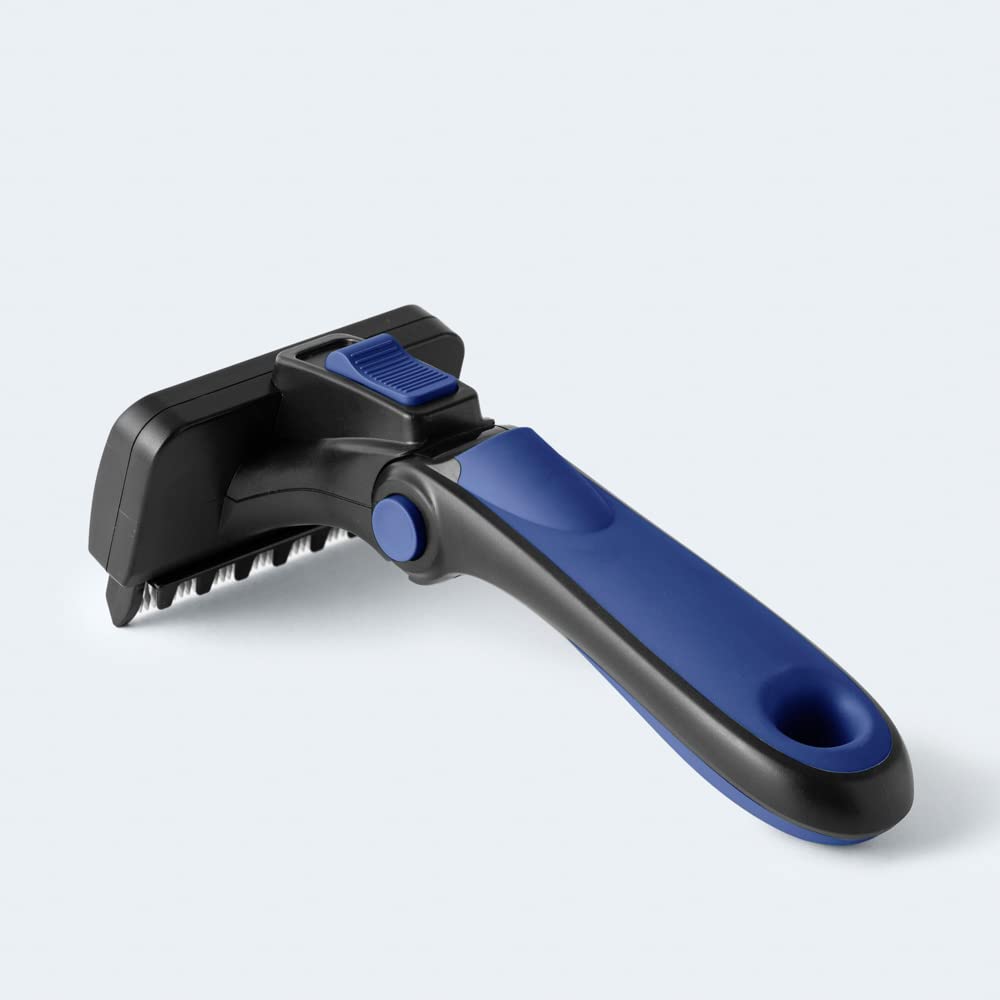 Deshedding Dog Brush for Long Hair (Large,Blue) – Gentle Deshedding Tool for Dogs & Cats – Reduces Shedding, Without damaging Topcoat. Removes Loose Fur & Dead Undercoat.