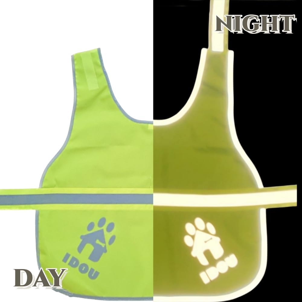 Blaze Orange Reflective Dog Safety Vest for Walking & Jogging L