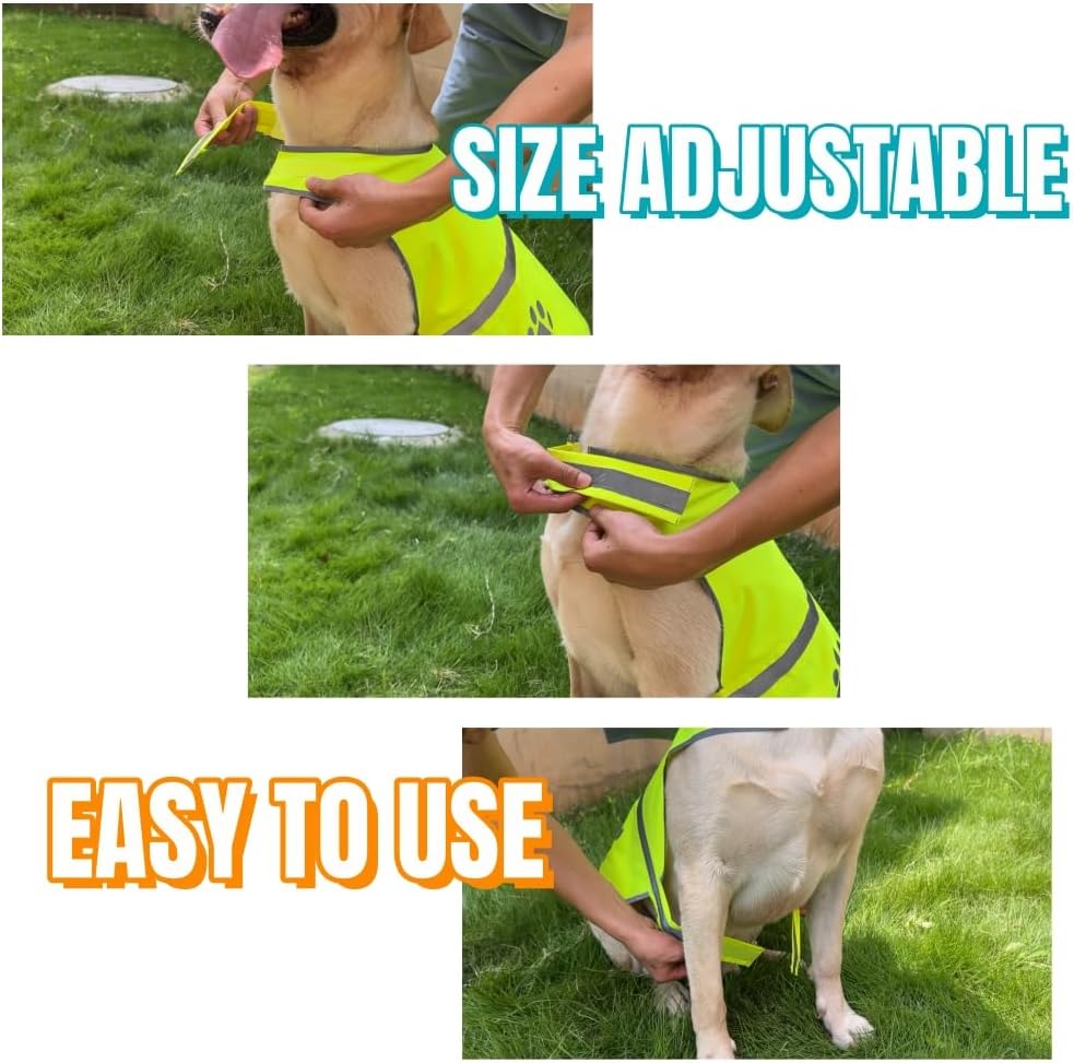 Blaze Orange Reflective Dog Safety Vest for Walking & Jogging L