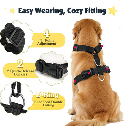 Dog Seat Belt Harness for Car, Seatbelt Harness with 2 in 1 Buckle