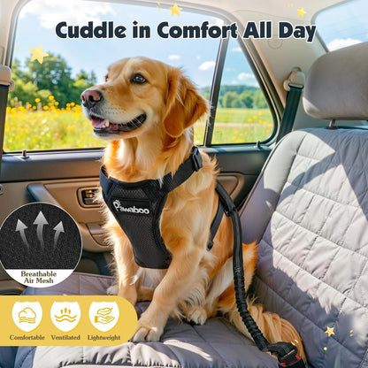 Dog Seat Belt Harness for Car, Seatbelt Harness with 2 in 1 Buckle