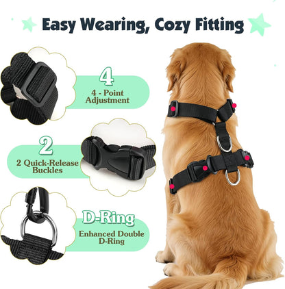 Dog Seat Belt Harness for Car, Seatbelt Harness with 2 in 1 Buckle
