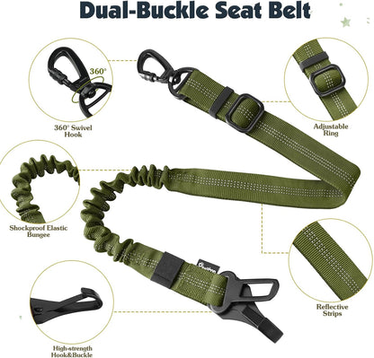 Dog Seat Belt Harness for Car, Seatbelt Harness with 2 in 1 Buckle