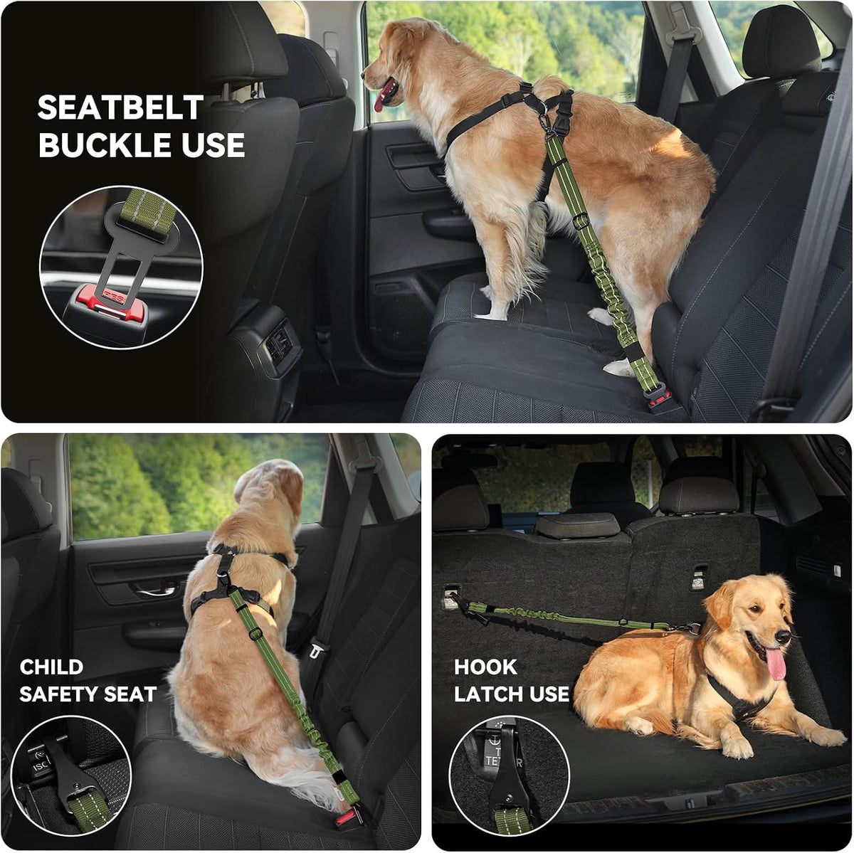 Dog Seat Belt Harness for Car, Seatbelt Harness with 2 in 1 Buckle