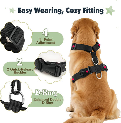 Dog Seat Belt Harness for Car, Seatbelt Harness with 2 in 1 Buckle