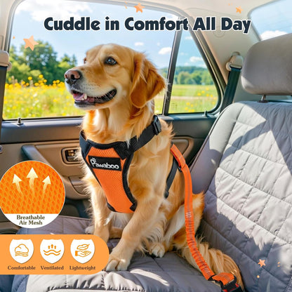 Dog Seat Belt Harness for Car, Seatbelt Harness with 2 in 1 Buckle