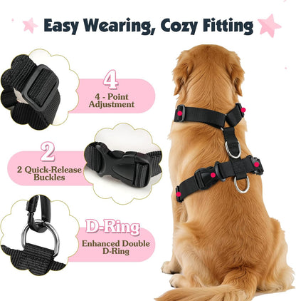 Dog Seat Belt Harness for Car, Seatbelt Harness with 2 in 1 Buckle