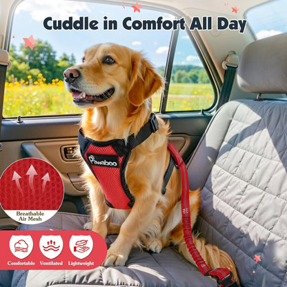 Dog Seat Belt Harness for Car, Seatbelt Harness with 2 in 1 Buckle