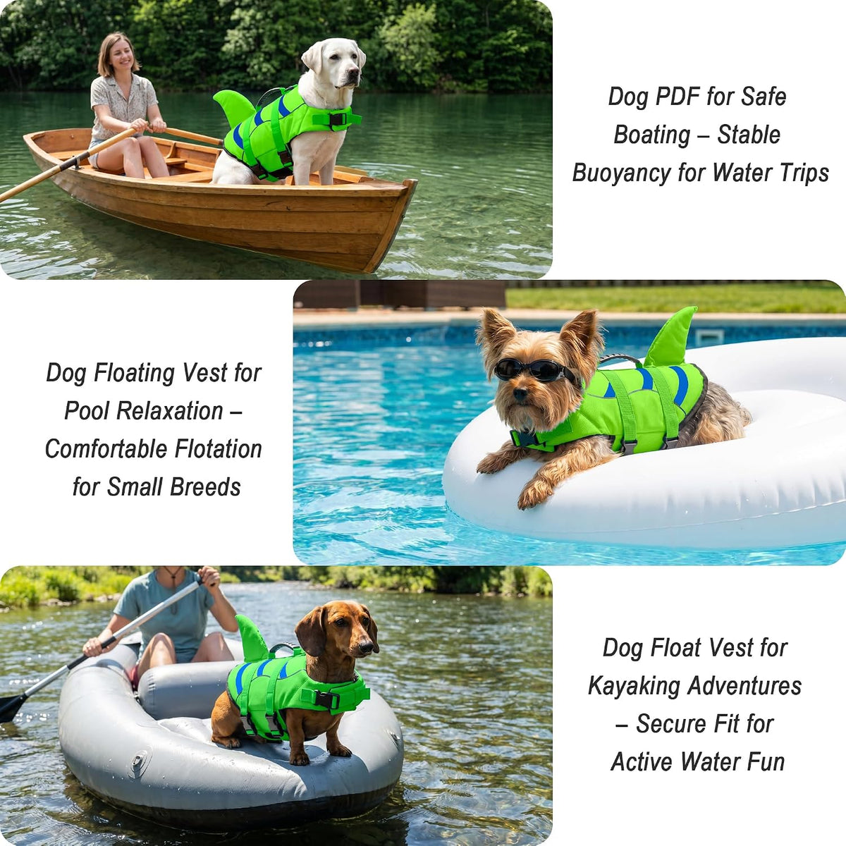 Dog Life Jacket Shark, Dog Life Vest Adjustable Ripstop, Dog Swimming Safety Vest with Superior Buoyancy & Rescue Handle for Small Medium Large Dogs, Swim, Pool, Beach, Boating