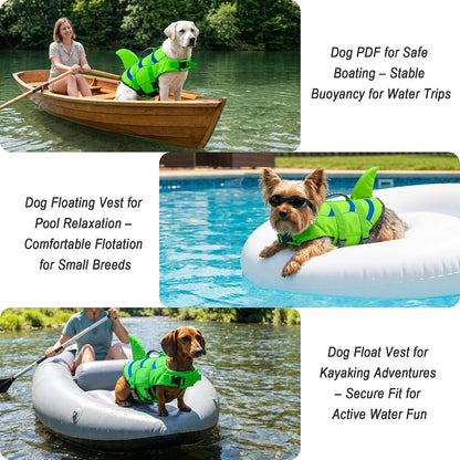 Dog Life Jacket Shark, Dog Life Vest Adjustable Ripstop, Dog Swimming Safety Vest with Superior Buoyancy & Rescue Handle for Small Medium Large Dogs, Swim, Pool, Beach, Boating