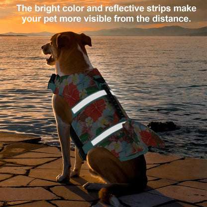 Dog Life Jacket Shark, Dog Life Vest Adjustable Ripstop, Dog Swimming Safety Vest with Superior Buoyancy & Rescue Handle for Small Medium Large Dogs, Swim, Pool, Beach, Boating