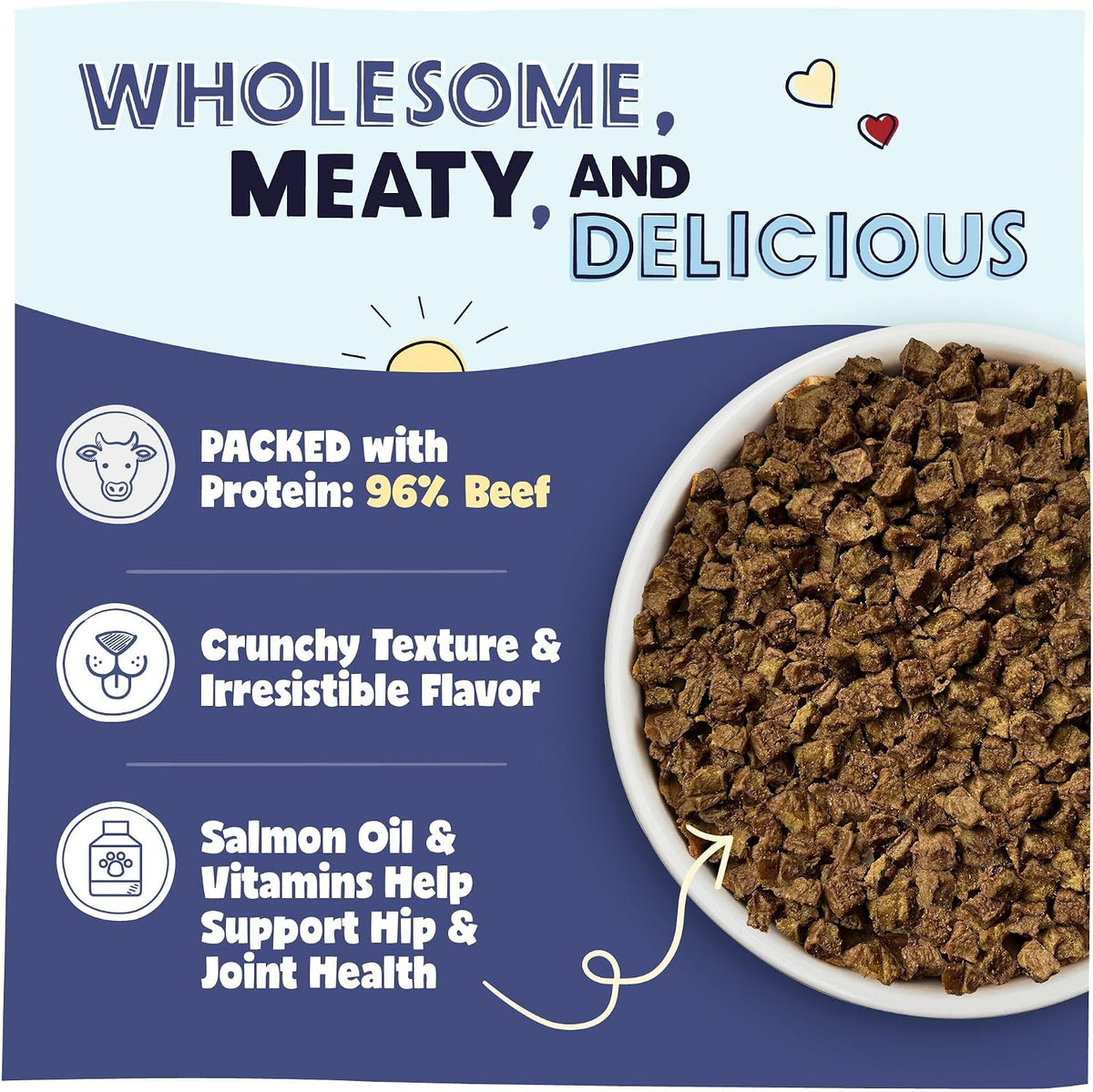 Air Dried Dog Food Beef Recipe, Vet Recommended, Made in USA, 2lb