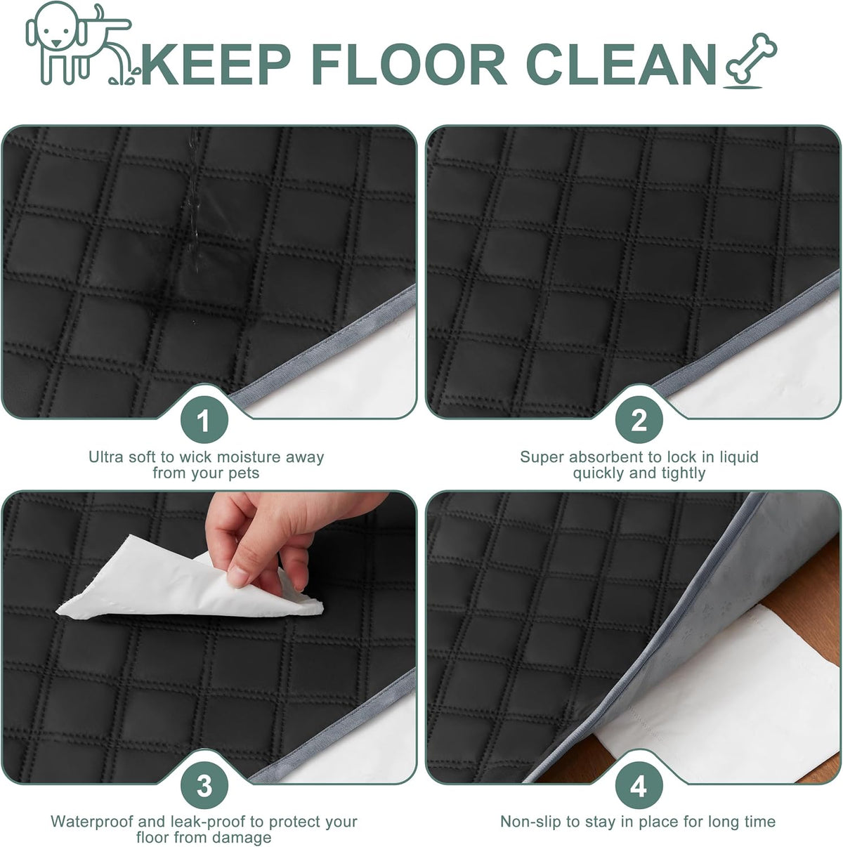 Reusable Washable Pee Pads for Dogs Large/Extra Large 36'' x 41'', Absorbent Pet Puppy Dog Training Pads Non-Slip, Waterproof Whelping Potty Pads for Dogs Leak-Proof