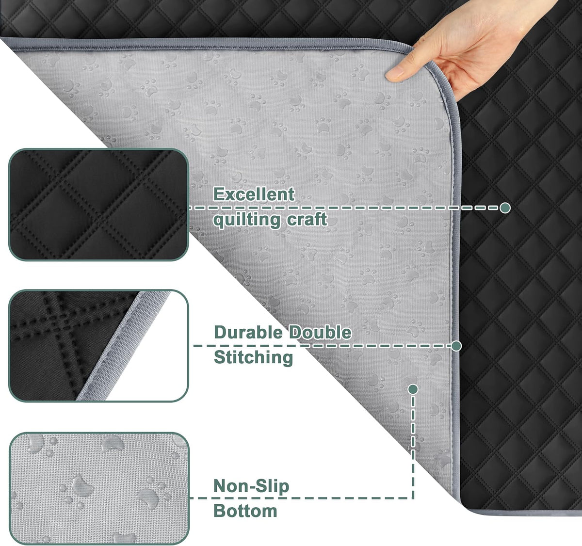 Reusable Washable Pee Pads for Dogs Large/Extra Large 36'' x 41'', Absorbent Pet Puppy Dog Training Pads Non-Slip, Waterproof Whelping Potty Pads for Dogs Leak-Proof