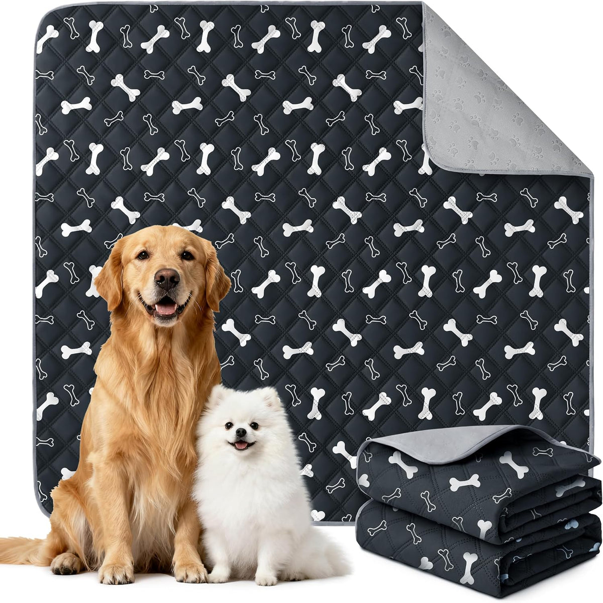 Reusable Washable Pee Pads for Dogs Large/Extra Large 36'' x 41'', Absorbent Pet Puppy Dog Training Pads Non-Slip, Waterproof Whelping Potty Pads for Dogs Leak-Proof