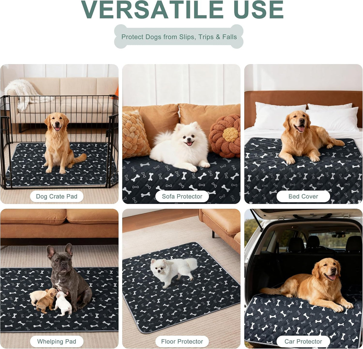 Reusable Washable Pee Pads for Dogs Large/Extra Large 36'' x 41'', Absorbent Pet Puppy Dog Training Pads Non-Slip, Waterproof Whelping Potty Pads for Dogs Leak-Proof