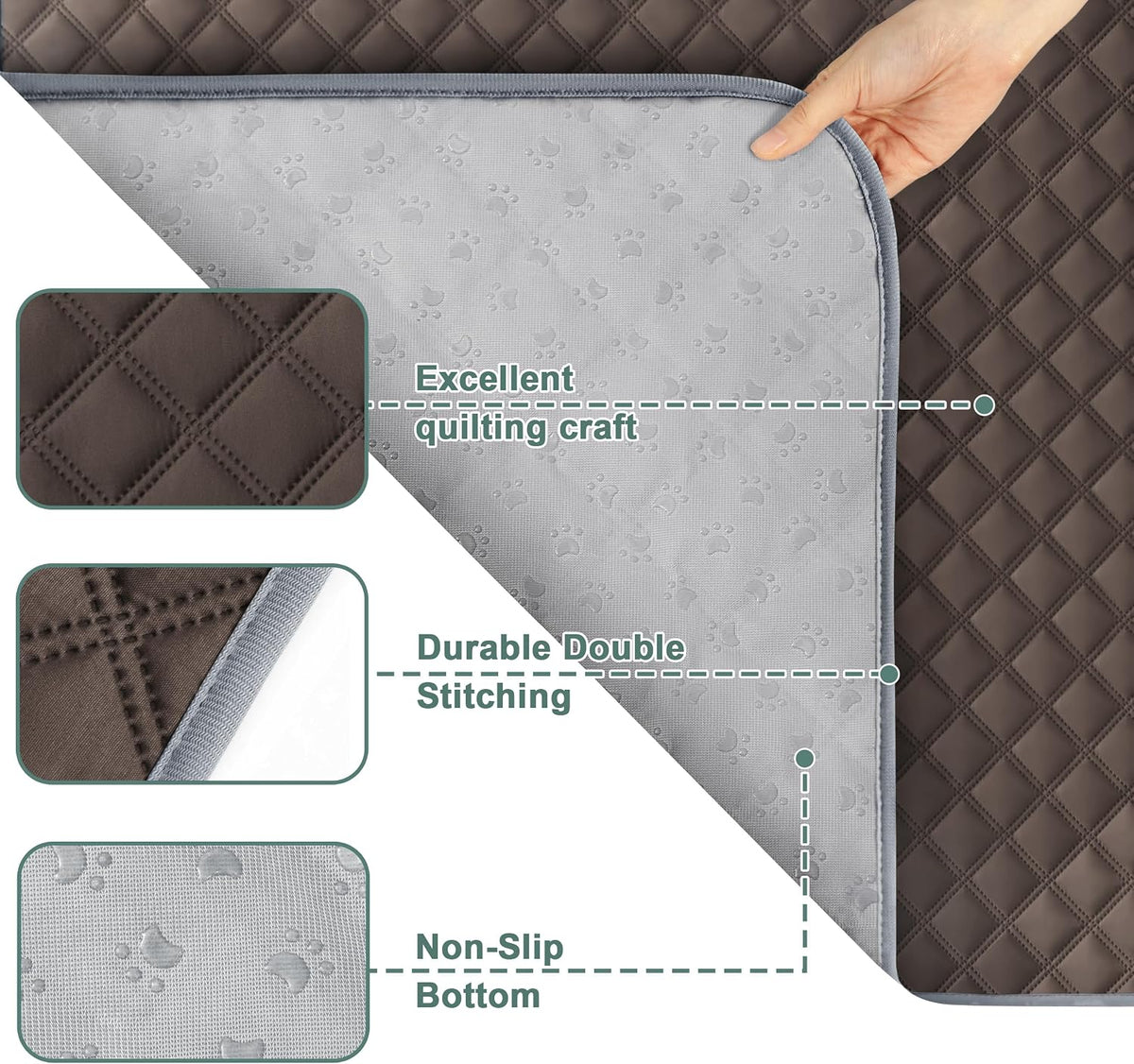 Reusable Washable Pee Pads for Dogs Large/Extra Large 36'' x 41'', Absorbent Pet Puppy Dog Training Pads Non-Slip, Waterproof Whelping Potty Pads for Dogs Leak-Proof