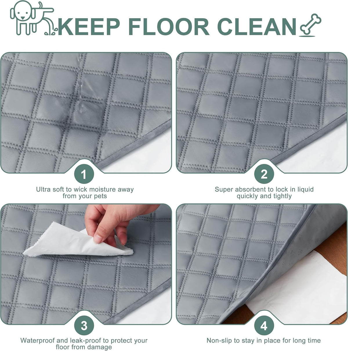 Reusable Washable Pee Pads for Dogs Large/Extra Large 36'' x 41'', Absorbent Pet Puppy Dog Training Pads Non-Slip, Waterproof Whelping Potty Pads for Dogs Leak-Proof