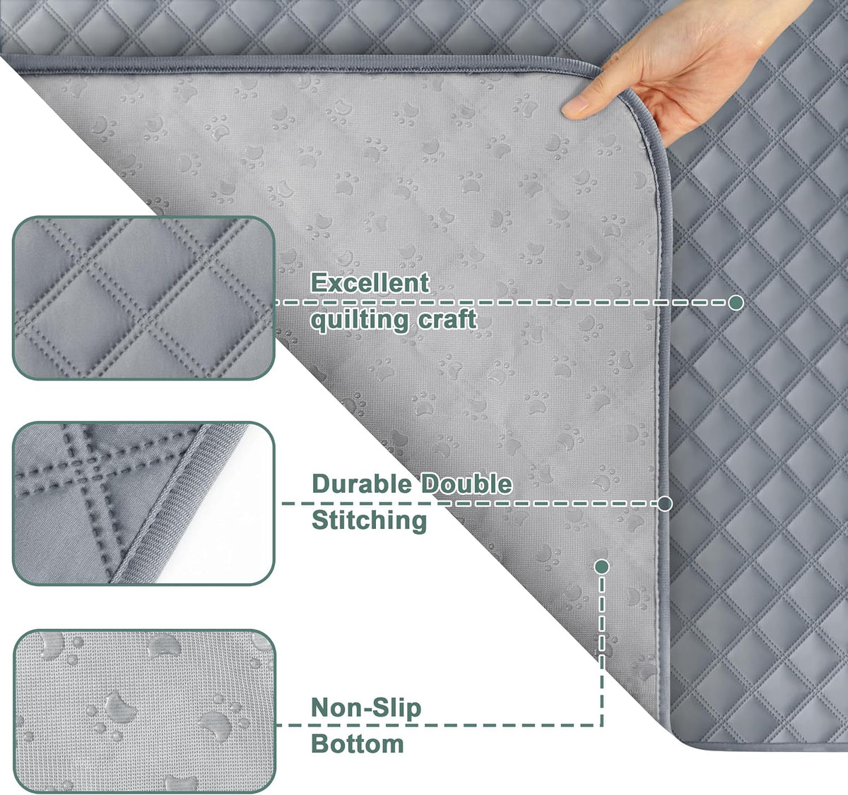 Reusable Washable Pee Pads for Dogs Large/Extra Large 36'' x 41'', Absorbent Pet Puppy Dog Training Pads Non-Slip, Waterproof Whelping Potty Pads for Dogs Leak-Proof