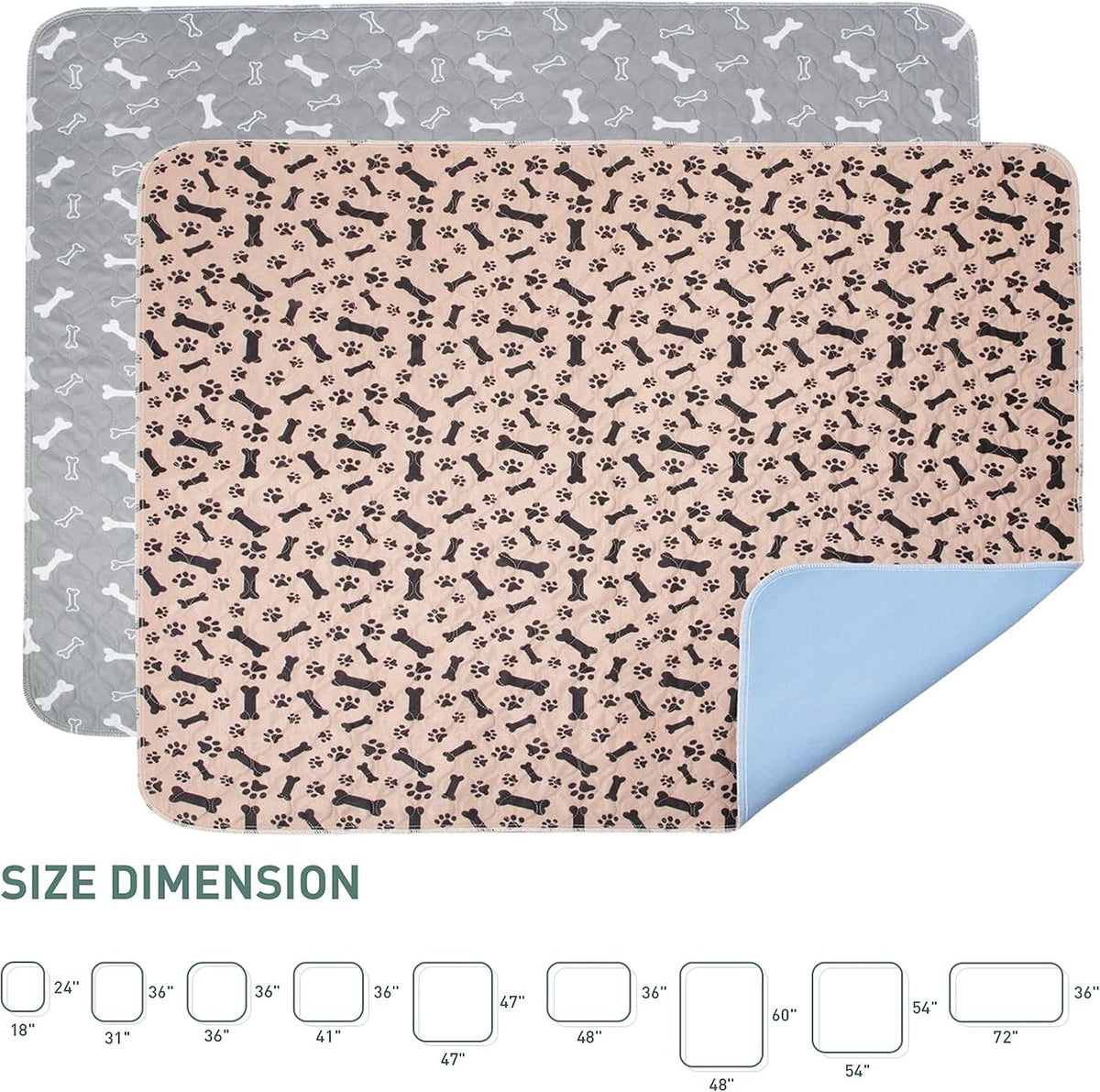 Reusable Washable Pee Pads for Dogs Large/Extra Large 36'' x 41'', Absorbent Pet Puppy Dog Training Pads Non-Slip, Waterproof Whelping Potty Pads for Dogs Leak-Proof