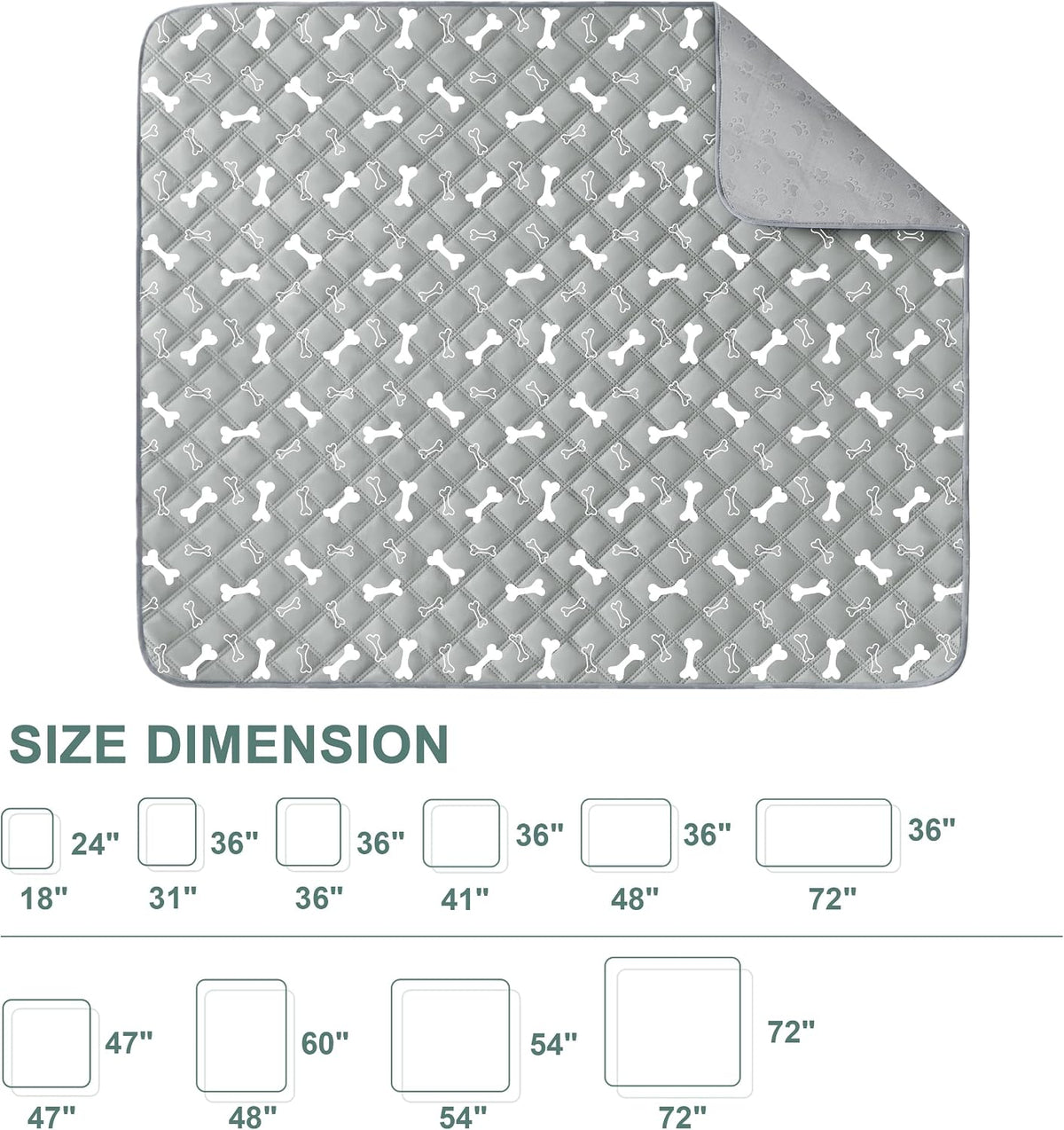 Reusable Washable Pee Pads for Dogs Large/Extra Large 36'' x 41'', Absorbent Pet Puppy Dog Training Pads Non-Slip, Waterproof Whelping Potty Pads for Dogs Leak-Proof