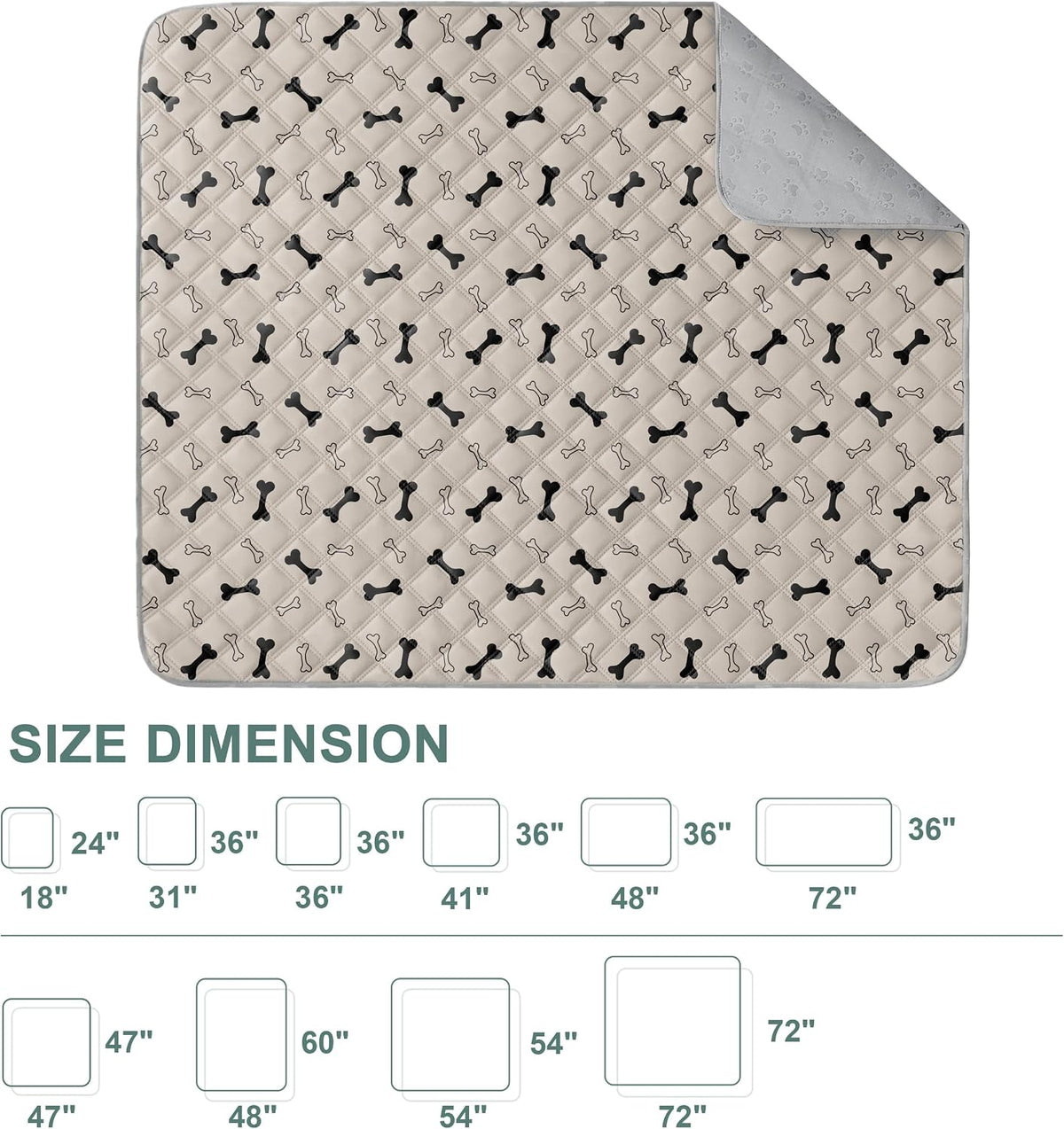 Reusable Washable Pee Pads for Dogs Large/Extra Large 36'' x 41'', Absorbent Pet Puppy Dog Training Pads Non-Slip, Waterproof Whelping Potty Pads for Dogs Leak-Proof