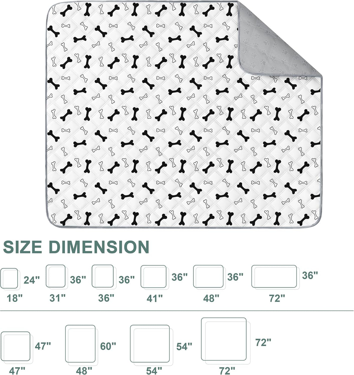 Reusable Washable Pee Pads for Dogs Large/Extra Large 36'' x 41'', Absorbent Pet Puppy Dog Training Pads Non-Slip, Waterproof Whelping Potty Pads for Dogs Leak-Proof