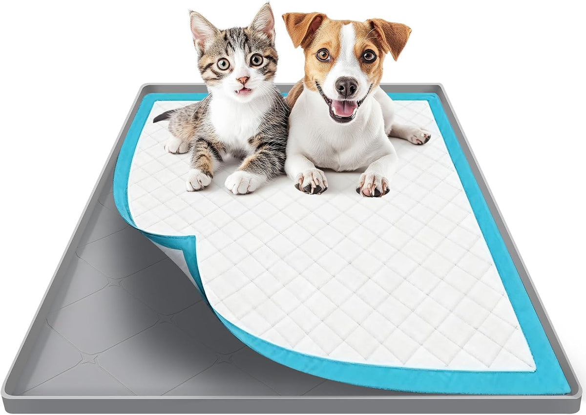 Silicone Dog Pee Pad Holder for 24 x 24 in Pads, Leak-Proof Tray
