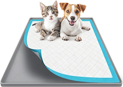 Silicone Dog Pee Pad Holder for 24 x 24 in Pads, Leak-Proof Tray