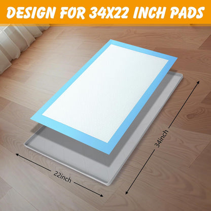Silicone Dog Pee Pad Holder for 24 x 24 in Pads, Leak-Proof Tray