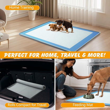 Silicone Dog Pee Pad Holder for 24 x 24 in Pads, Leak-Proof Tray