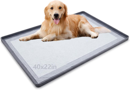 Silicone Dog Pee Pad Holder for 24 x 24 in Pads, Leak-Proof Tray