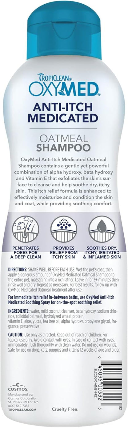 OxyMed Medicated Dog Shampoo, Soothing Oatmeal Formula, 20oz