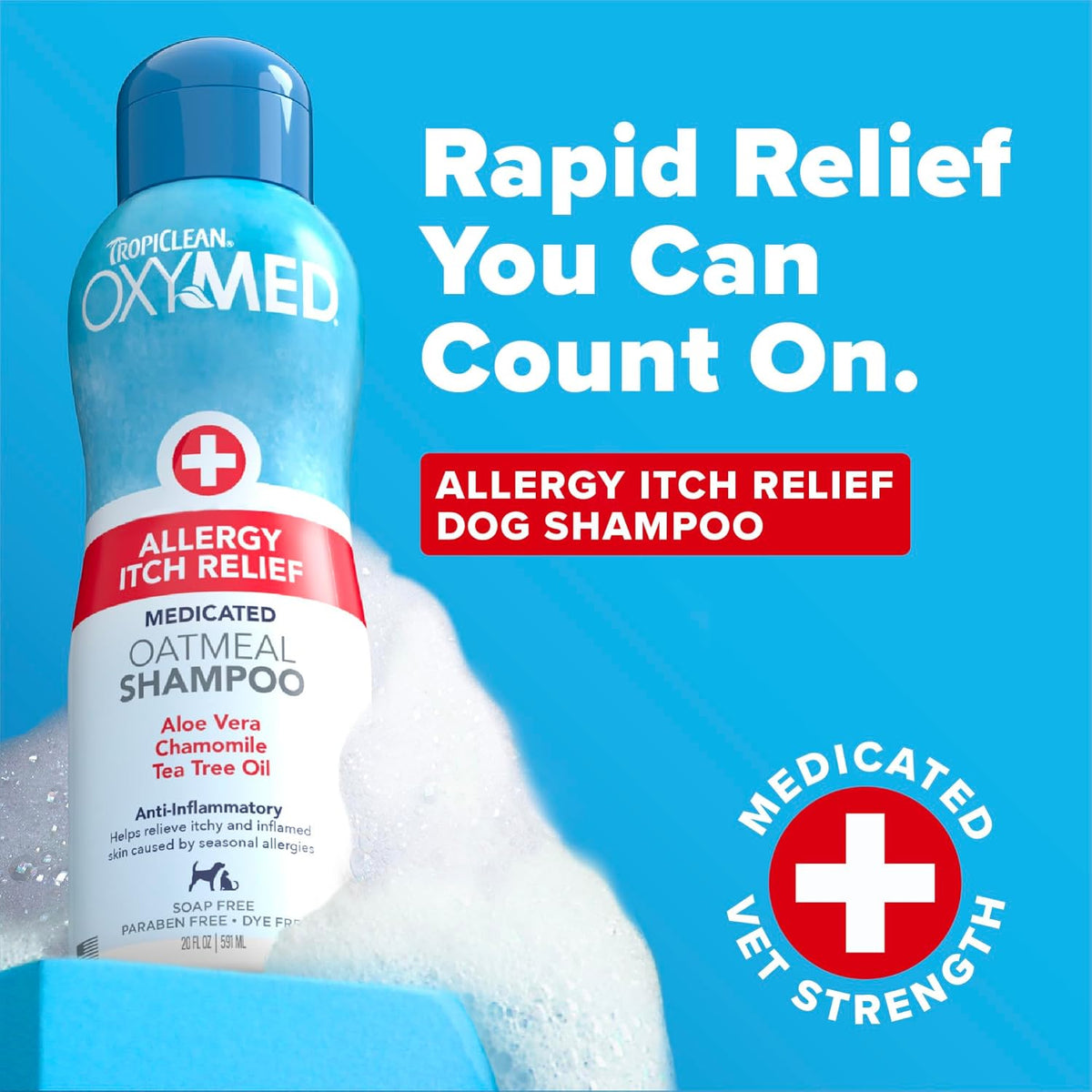 OxyMed Medicated Dog Shampoo, Soothing Oatmeal Formula, 20oz