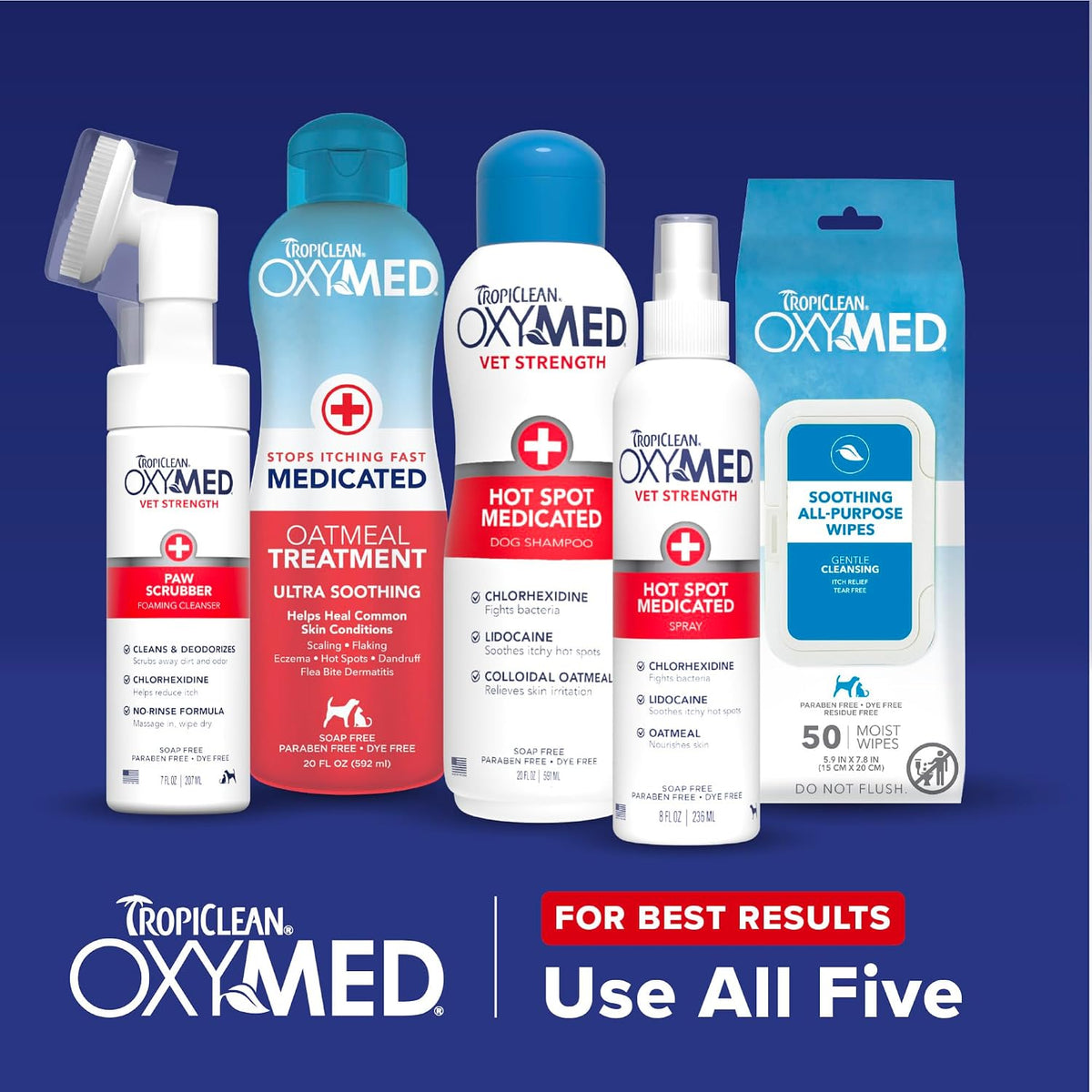 OxyMed Medicated Dog Shampoo, Soothing Oatmeal Formula, 20oz