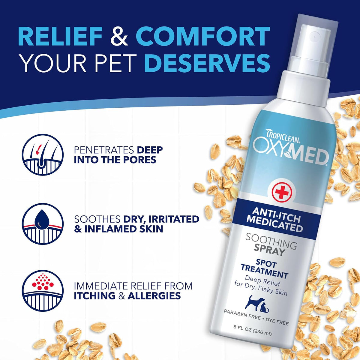 OxyMed Medicated Dog Shampoo, Soothing Oatmeal Formula, 20oz