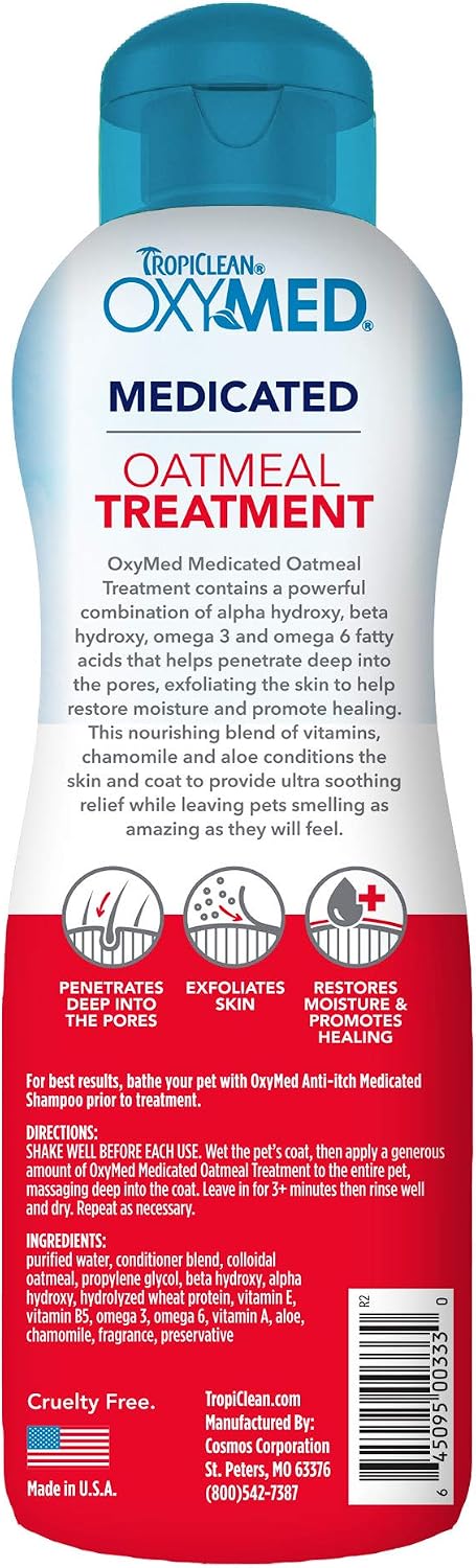 OxyMed Medicated Dog Shampoo, Soothing Oatmeal Formula, 20oz