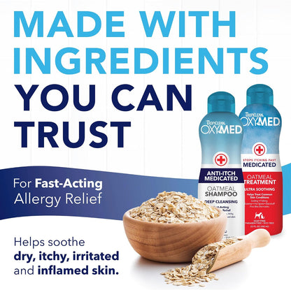 OxyMed Medicated Dog Shampoo, Soothing Oatmeal Formula, 20oz
