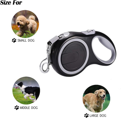 Retractable Dog Leash, 26 Foot Dog Walking Leash for Medium Large Dogs up to 110lbs, One Button Break & Lock, Heavy Duty No Tangle. Large