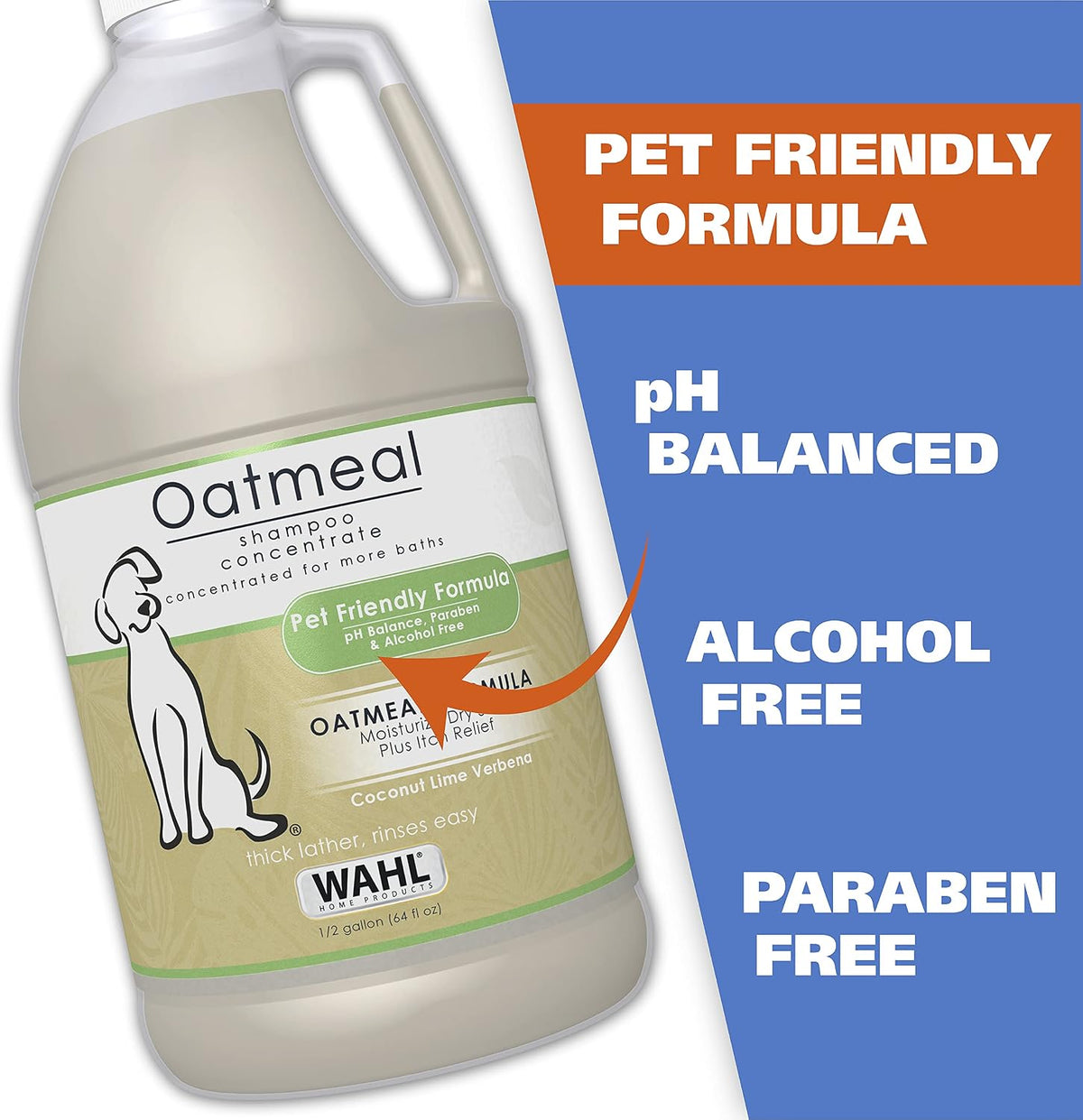 USA Dry Skin & Itch Relief Pet Shampoo for Dogs – Oatmeal Formula with Coconut Lime Verbena Scent & Pet Friendly Formula, 24 Oz - Model 820004A