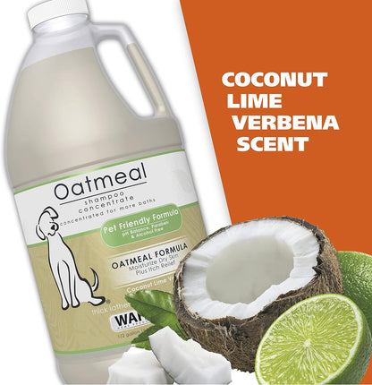 USA Dry Skin & Itch Relief Pet Shampoo for Dogs – Oatmeal Formula with Coconut Lime Verbena Scent & Pet Friendly Formula, 24 Oz - Model 820004A