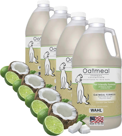 USA Dry Skin & Itch Relief Pet Shampoo for Dogs – Oatmeal Formula with Coconut Lime Verbena Scent & Pet Friendly Formula, 24 Oz - Model 820004A