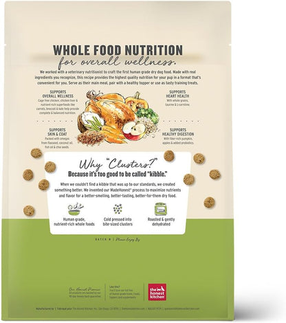 Whole Grain Chicken & Superfoods Whole Food Clusters, Vet Crafted Human Grade Dry Dog Food, Skin, Coat, Digestion & Healthy Weight, Trial Size, 1 lb Bag