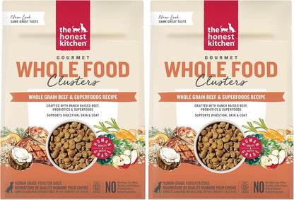 Whole Grain Chicken & Superfoods Whole Food Clusters, Vet Crafted Human Grade Dry Dog Food, Skin, Coat, Digestion & Healthy Weight, Trial Size, 1 lb Bag