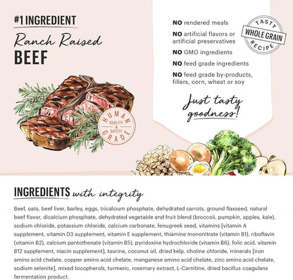 Whole Grain Chicken & Superfoods Whole Food Clusters, Vet Crafted Human Grade Dry Dog Food, Skin, Coat, Digestion & Healthy Weight, Trial Size, 1 lb Bag