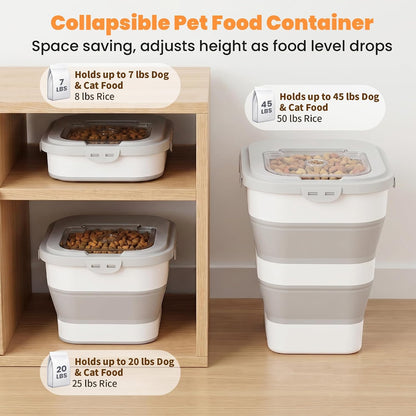28 Lbs Dog Food Storage Container, Collapsible Cat Food Container