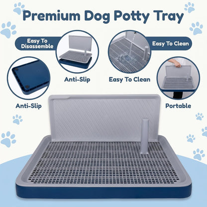 Dog Pee Pad Holder Tray, Puppy Potty Training, 25"x18", PP Plastic, Snap Lock