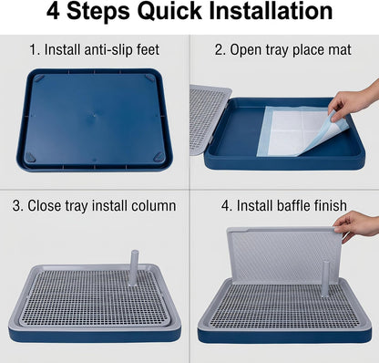 Dog Pee Pad Holder Tray, Puppy Potty Training, 25"x18", PP Plastic, Snap Lock