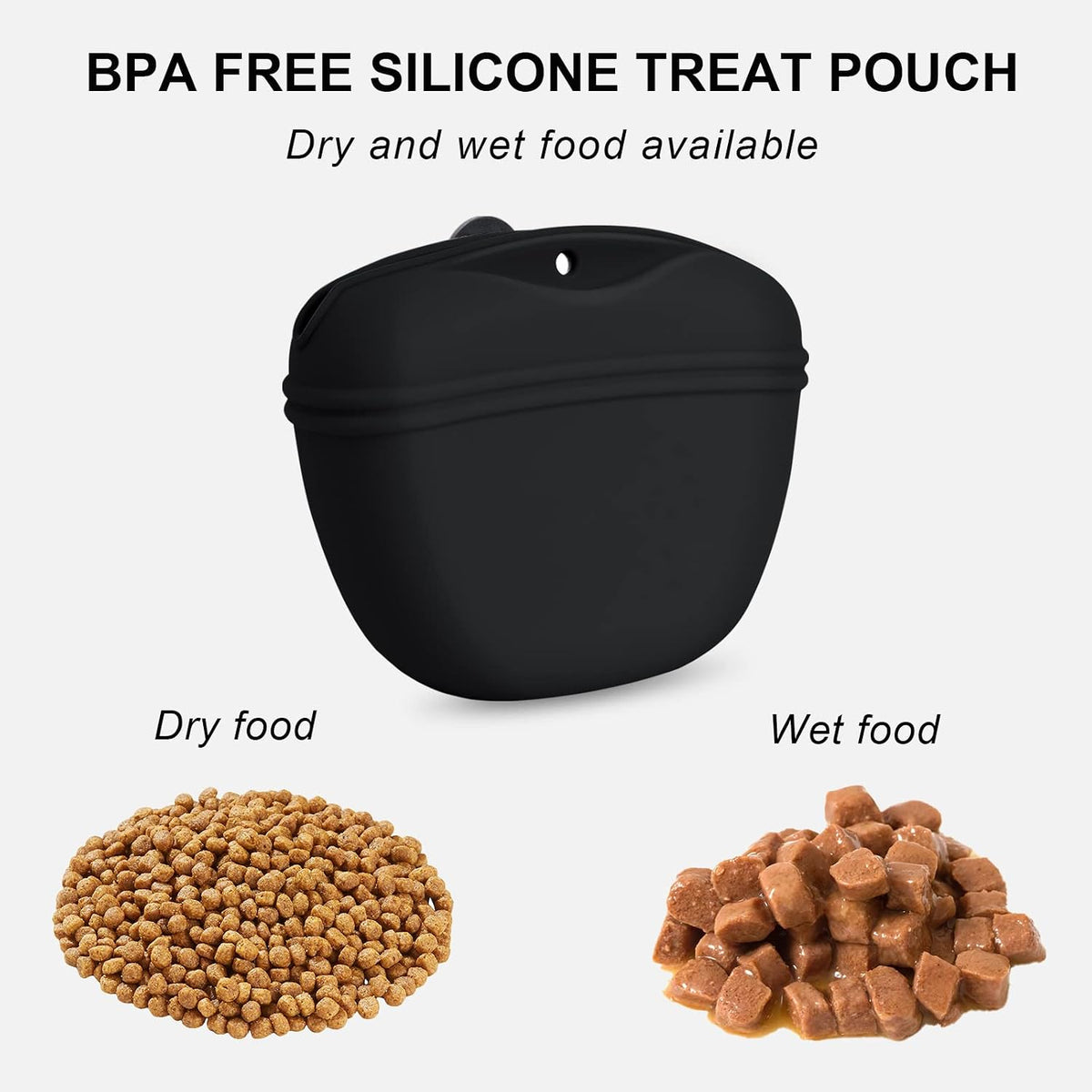 Dog Clicker Training Kit,Silicone Dog Training Treat Pouch and Dog Clickers,Dog Treat Bag with Clicker Training for Dogs,Pet Treat Bag with Magnetic Buckle Closing and Waist Clip,Black