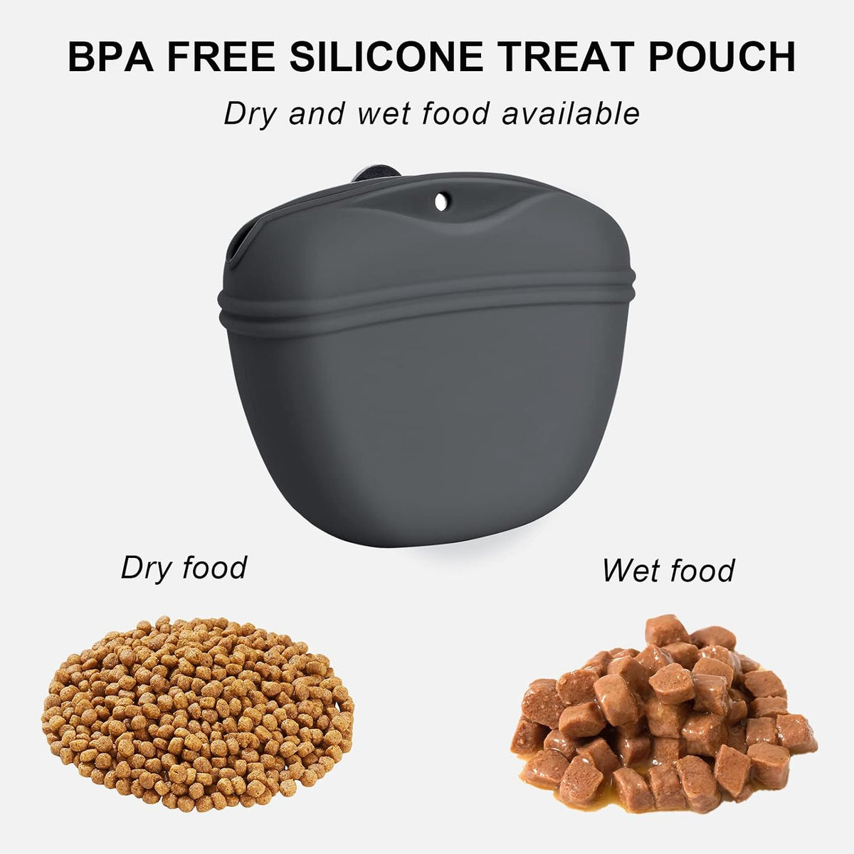 Dog Clicker Training Kit,Silicone Dog Training Treat Pouch and Dog Clickers,Dog Treat Bag with Clicker Training for Dogs,Pet Treat Bag with Magnetic Buckle Closing and Waist Clip,Black
